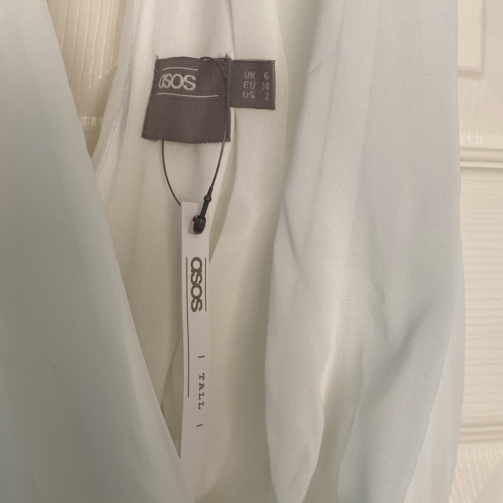 ASOS white dress with sparkle waist detail - Picture 8 of 8